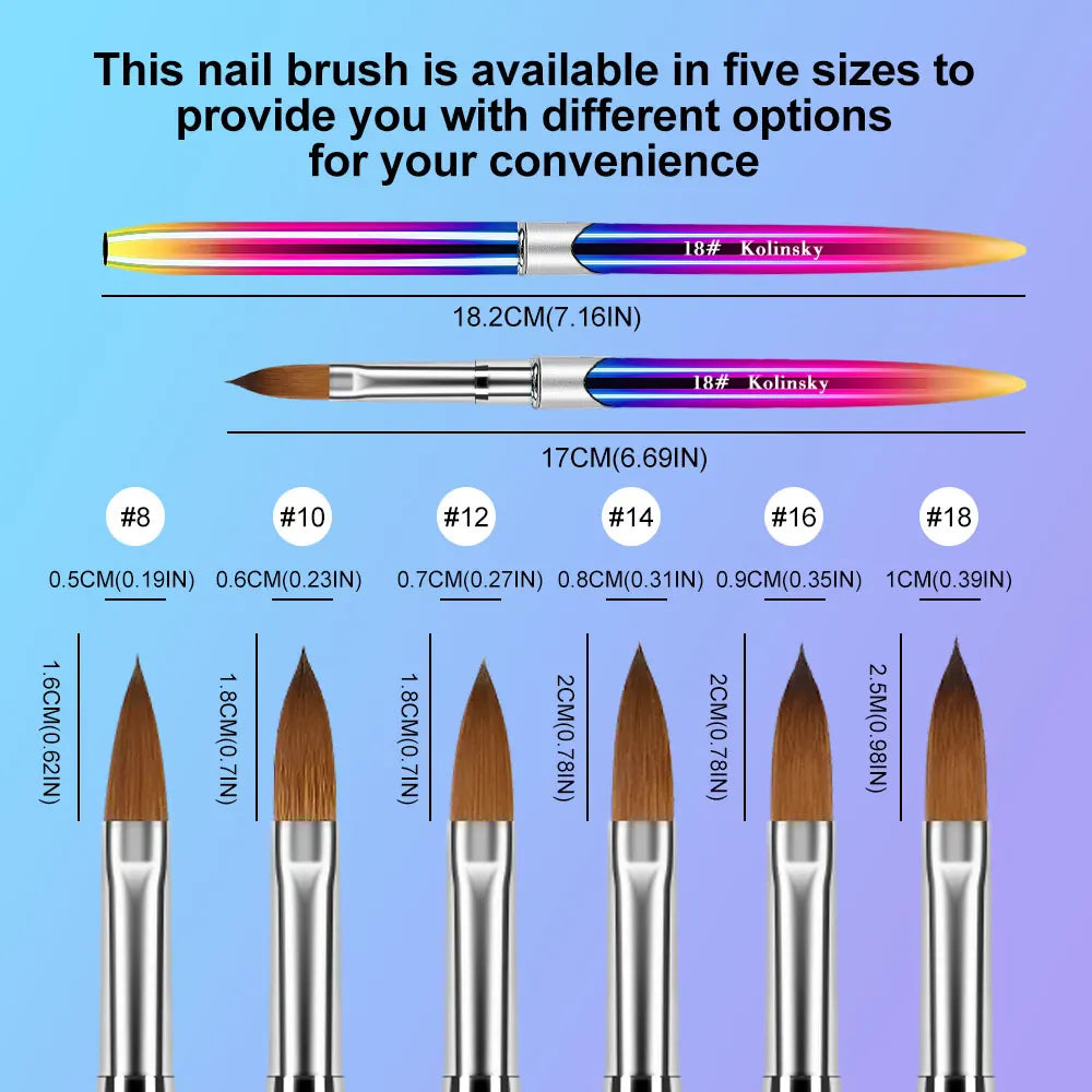 Kolinsky Nail Brush – 3D Acrylic Carving & Gel Liner Drawing Pen