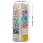12-Grid Round Pearl Nail Charms – Caviar Bead & Pearl Gem Decor Set