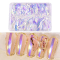 Irregular Aurora Mirror Foil Nail Stickers – Broken Glass Effect Flash Decals
