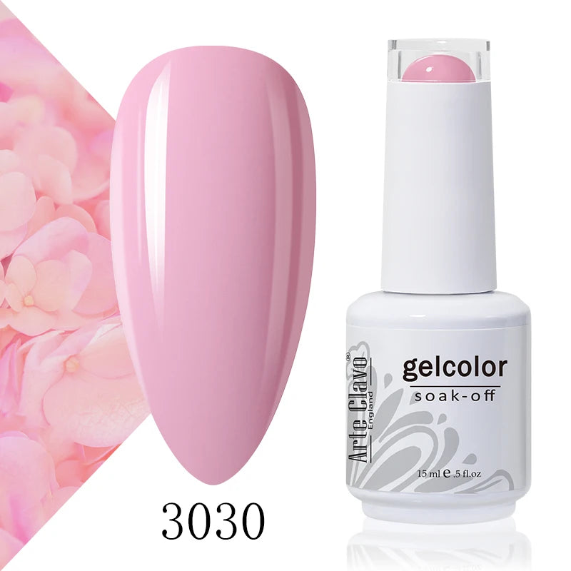 Arte Clavo 15ml Gel Nail Polish Nail Supply Wholesale Soak Off UV LED Gel Lacquer Nail Art Glitter Polish Long Lasting Gel