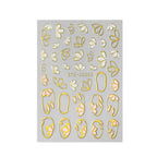 3D Pink Gold Flower Nail Stickers – Metallic Sakura & Floral Petal Decals