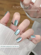 White Moonlight Glass Bead Cat's Eye Gel – Magnetic Satin Nail Polish, 16 Colors