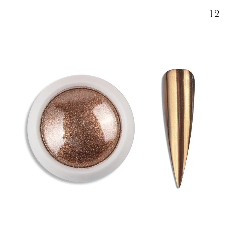 9Colors/Box Gradient Glitter Nail Powder Palette Colors Magic Mirror Pigment Rubbing Set Chrome Powder Manicure DIY Accessories