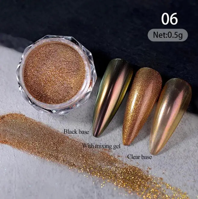 1Jar Moonlight Pearl Pink Gradient Nail Glitter Chrome Nail Powder Aurora Blusher Rubbing Dust Shell Mirror Pigment Nail Art Dec