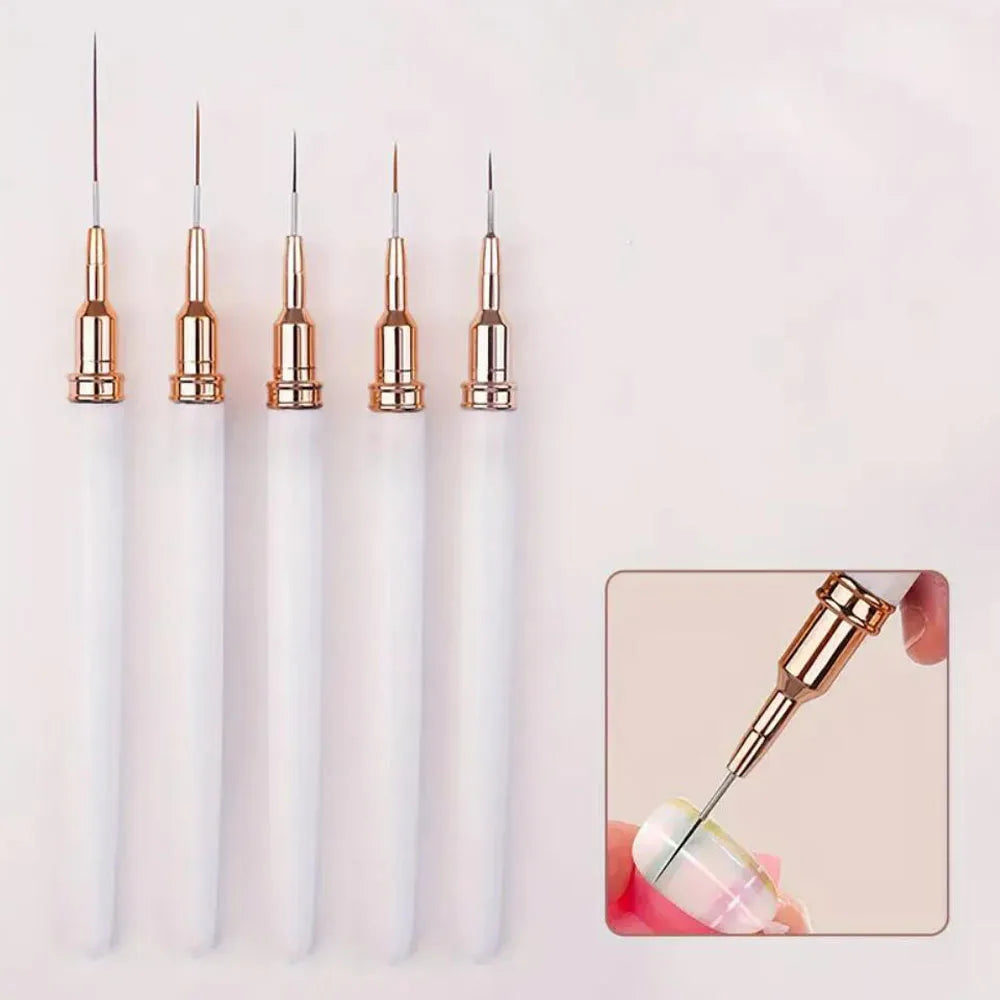 Premium Nail Art Liner Brush Set – 5 Ultra-Fine Detailing Pens, 6-26mm