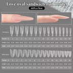 Sandwich Dual Nail Forms – Coffin & Almond Extension Molds, 60pcs