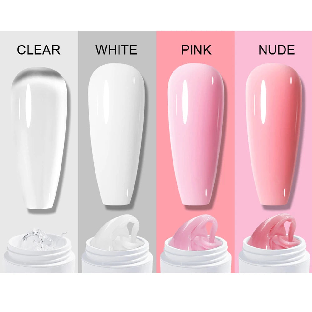 5/15ml Pink Solid Nail Gel Non-Stick Hand Nail Extension Gel 3D Carving Building Gel 9 Colors Hard Nail Gel Builder UV Gel T%58