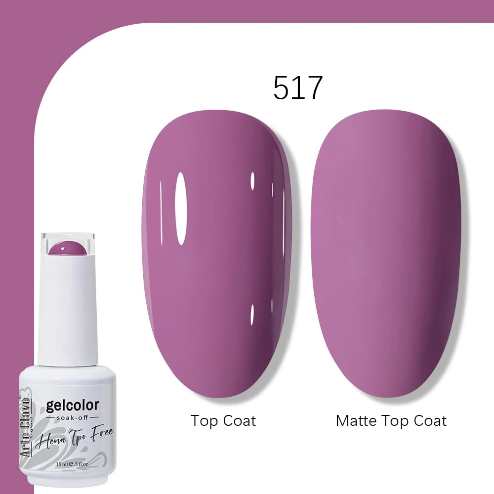 Arte Clavo Gel Nail Polish 400 Colors15ml Semi Permanent Gel Varnish Base Top Coat Nail Art Manicure Soak Off LED UV Salon Gel