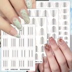 Geometric French Nail Guide Stickers – Curve & Straight Striping Tape, 2–20 Sheets