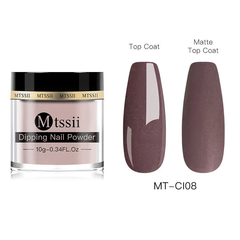 Mtssii 5/10g Dipping Nail Powder Gradient French Nails Nude Pink Glitter Powder Nature Dry Without Lamp Cure Nail Art Decoration