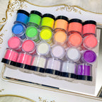 MAFANAILS Glow-in-the-Dark Acrylic Powder – Luminous Neon Nail Powder Set, 12 Colors