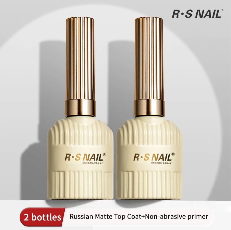 RS NAIL Russian Matte Top Coat – Frosted Non-Stick Powder Seal Gel