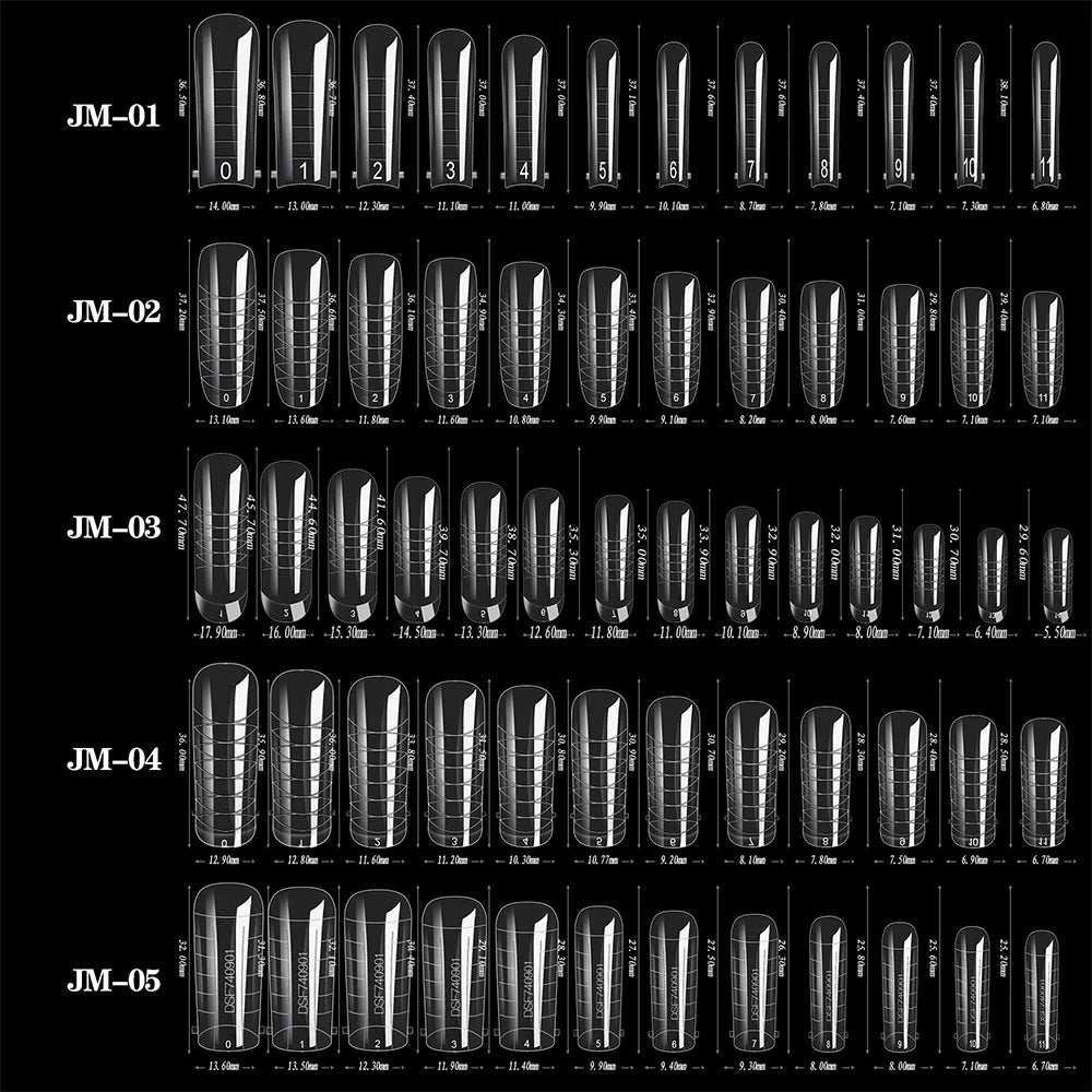 zengtaolke Fake Nail Forms – Almond Extension Tips for UV Gel Building, 60pcs