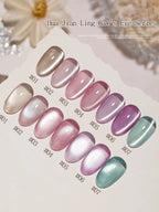 White Moonlight Glass Bead Cat's Eye Gel – Magnetic Satin Nail Polish, 16 Colors