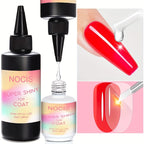 NOCIS Super Top Coat – No-Wipe Glossy Soak-Off LED Gel, Formaldehyde-Free
