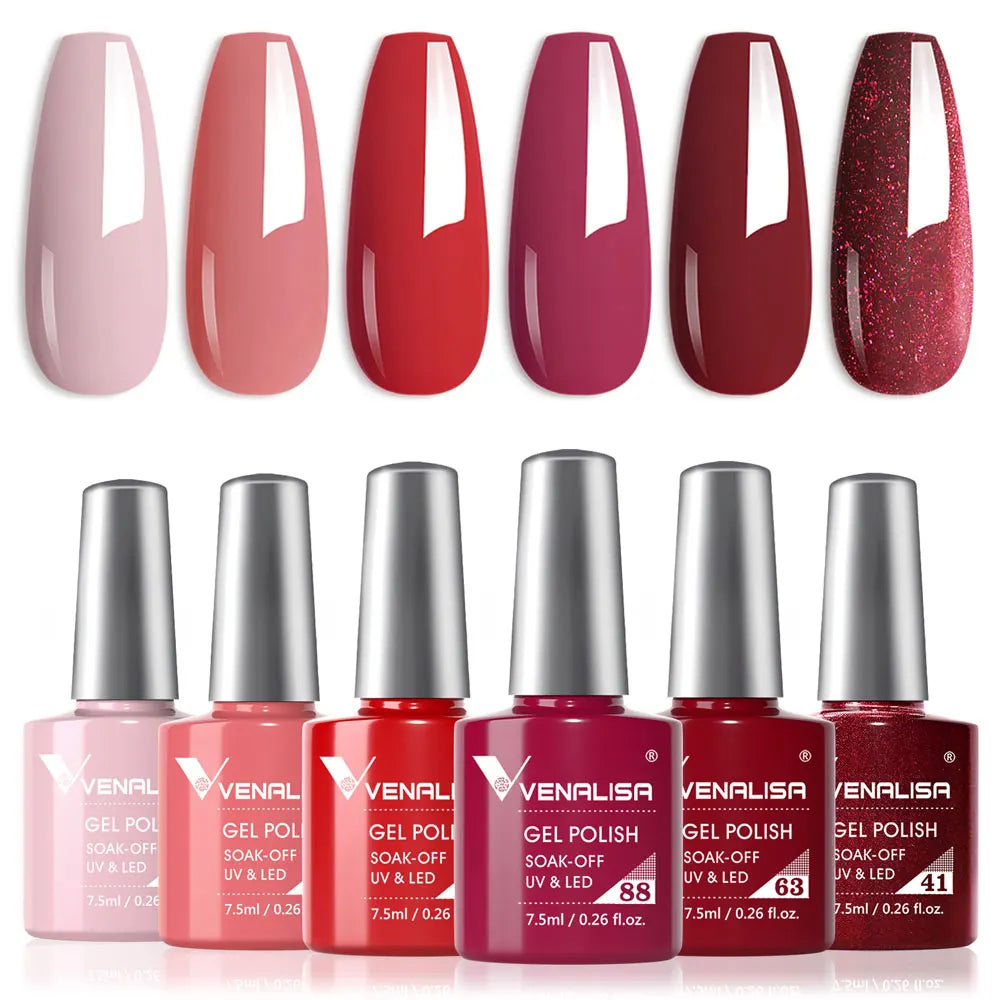 VENALISA 7.5ml Nail Gel Polish VIP5 HEMA Free Semi Permanent Soak off UV LED Nail Gel Varnish Full Coverage Nail Gel Lacquer