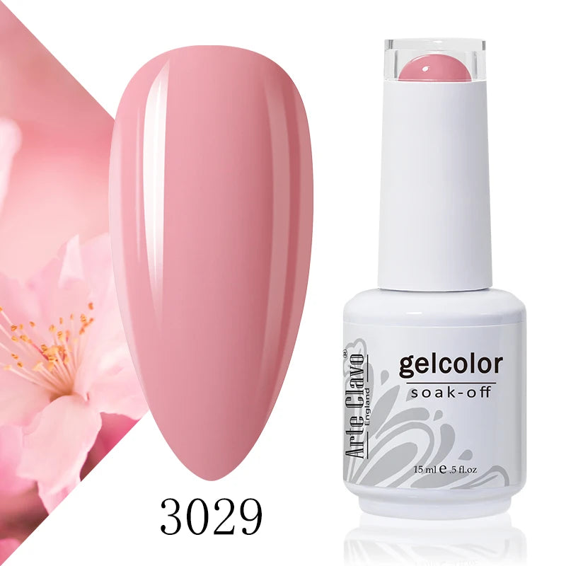 Arte Clavo 15ml Gel Nail Polish Nail Supply Wholesale Soak Off UV LED Gel Lacquer Nail Art Glitter Polish Long Lasting Gel