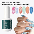 Nailpop 3D Water Droplet Top Coat – No-Wipe Gel, 5s Quick Forming