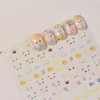 NAILFYOU 5D Kawaii Pompom Cat Nail Stickers – Japanese Floral Decals