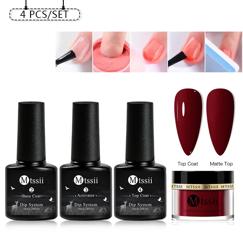 Mtssii 1/5pcs Dipping Nail Powder System Base Top Activator for Dip Nail Glittering Power Dust Without UV Lamp Needed