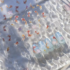NAILFYOU Koi & Mermaid Soft Relief Nail Stickers – Summer Beach Sea Life Decals