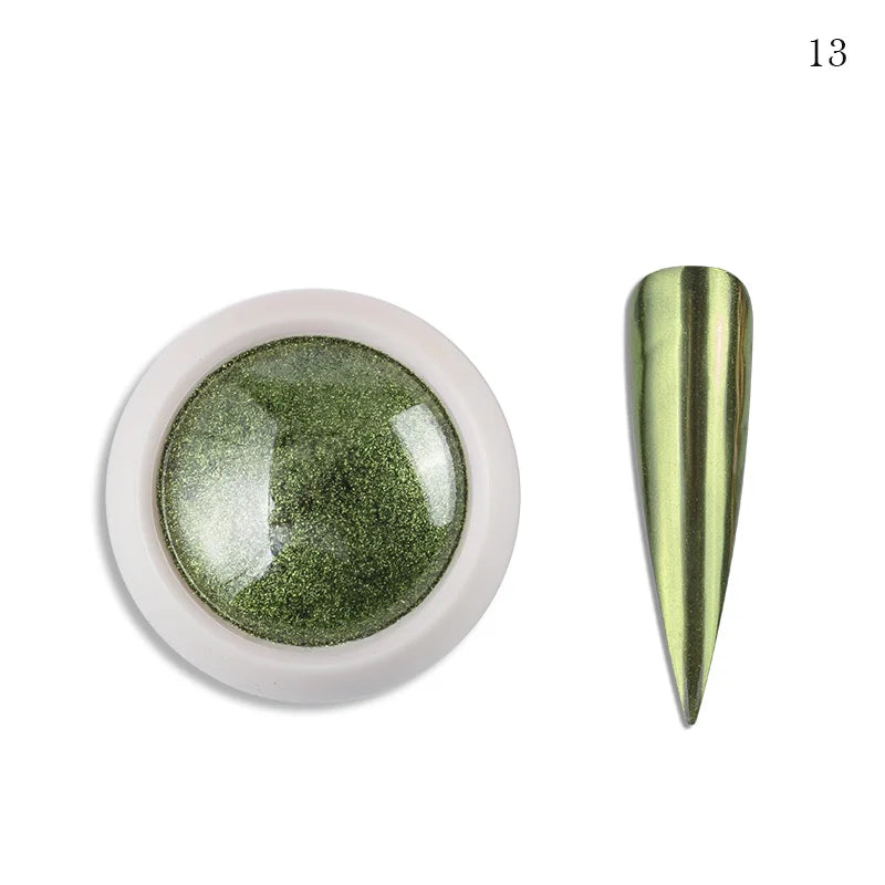 9Colors/Box Gradient Glitter Nail Powder Palette Colors Magic Mirror Pigment Rubbing Set Chrome Powder Manicure DIY Accessories