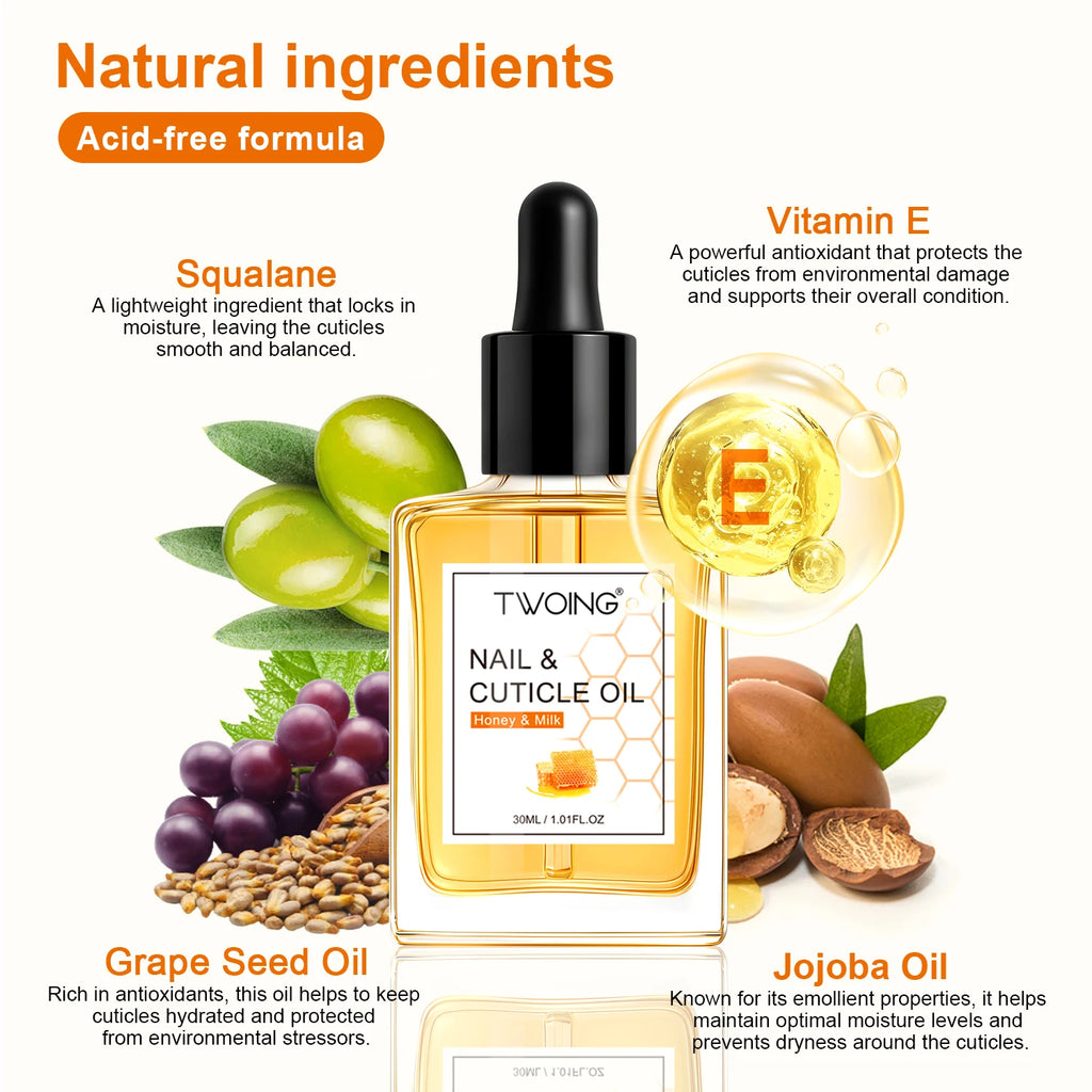 TWOING Honey Milk Cuticle Oil – 30ml Nail & Cuticle Moisturizer