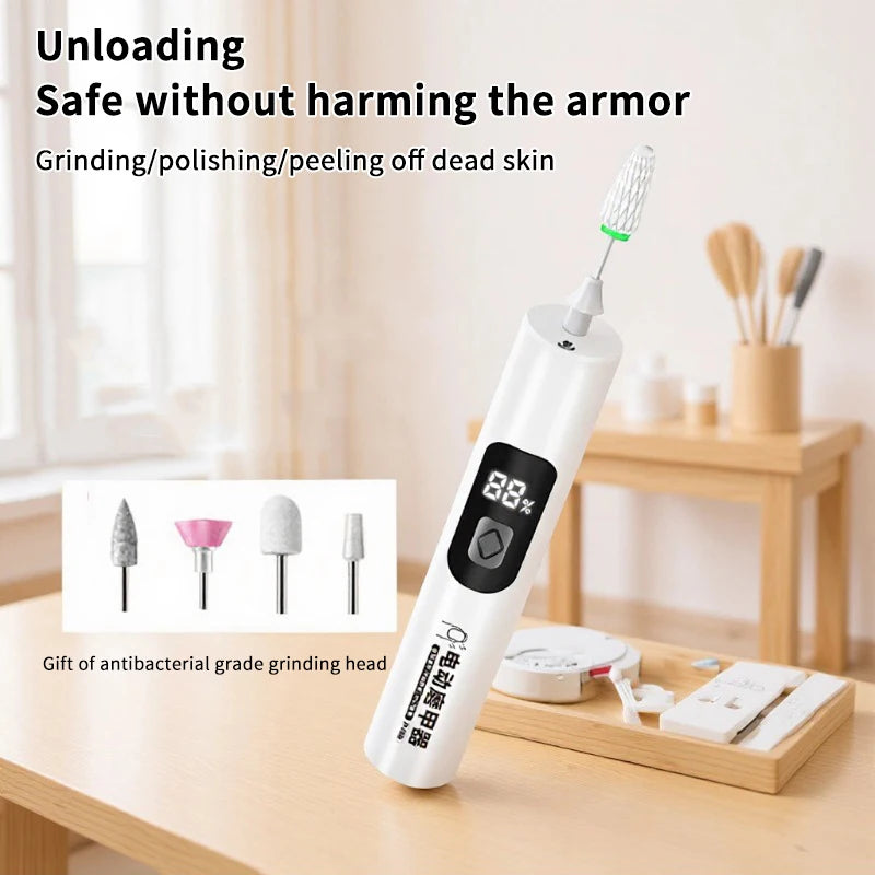 2/4Pc Wireless Nail Drill 35000RPM Manicure Cutter Nail RepairPedicure Milling Cutter Polisher Sander USB Rechargeable NailFile