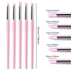 Pink Silicone Nail Carving Brush Set – Emboss &amp; Sculpture Shaping Pens, 5 Pieces