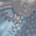 5D Summer Beach Nail Stickers – Shell & Crystal Diamond Ocean Decals