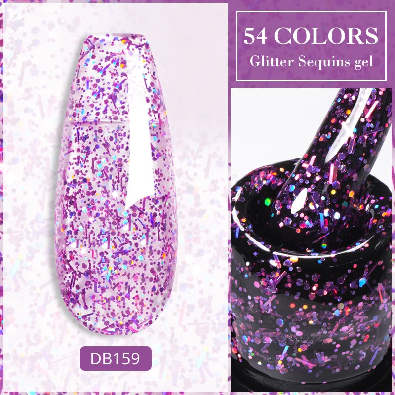 Mtssii Glitter Sequins Gel Nail Polish – Sparkling Soak-Off UV/LED Gel
