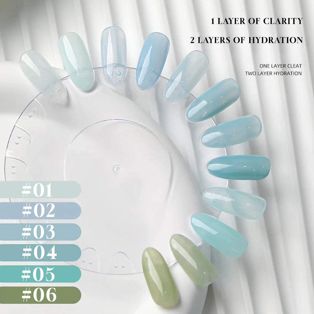 MIANEL 1-6pcs 12ML Summer Nails New Japanese Mint Mambo Series Gel Nail Polish Ice Clear Green Blue Series Nail Polish