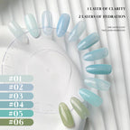 MIANEL Mint Mambo Series Gel Nail Polish – Ice-Clear Green & Blue Summer Colors