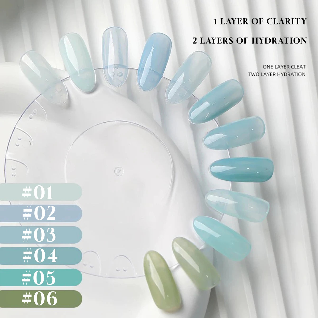 MIANEL 1-6pcs 12ML Summer Nails New Japanese Mint Mambo Series Gel Nail Polish Ice Clear Green Blue Series Nail Polish