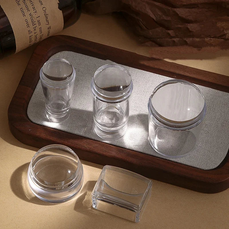 Jiauting Transparent Silicone Nail Stamper & Scraper Set