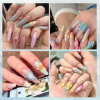 Tropical Flower Nail Stickers – 5D Embossed Hibiscus, Butterfly & Starfish Decals