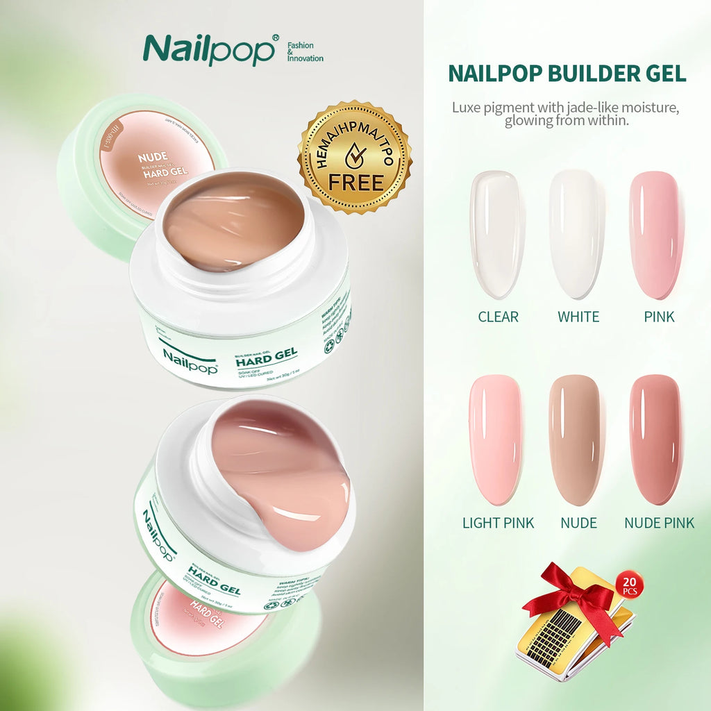 Nailpop 30g HEMA-Free Builder Gel – Milky Smooth Hard Gel Strengthener