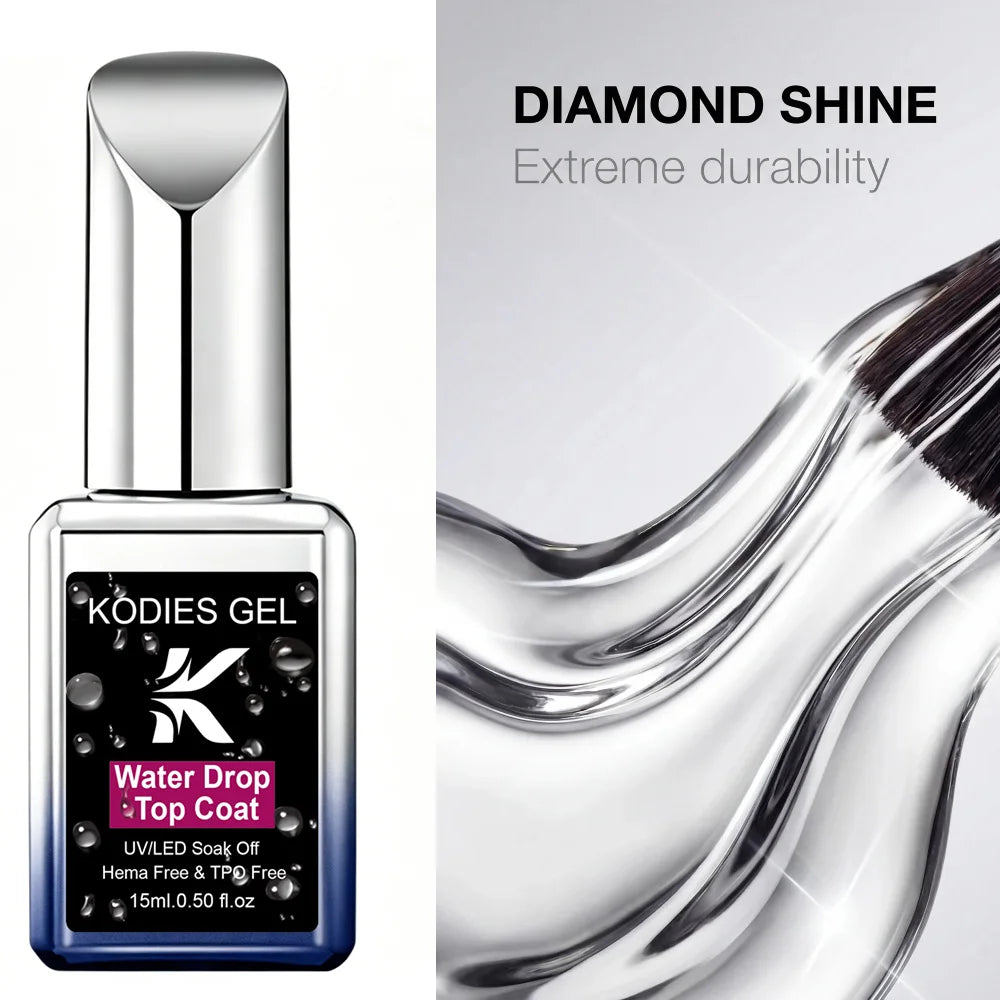 KODIES GEL Water Drop Top Coat – HEMA/TPO-Free No-Wipe 3D Effect Gel