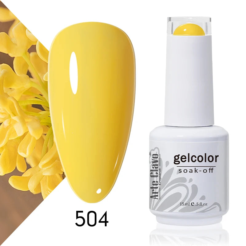 Arte Clavo 15ml Gel Nail Polish Nail Supply Wholesale Soak Off UV LED Gel Lacquer Nail Art Glitter Polish Long Lasting Gel