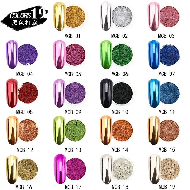 Chrome Mirror Nail Glitter Powder – Sparkly Shimmer Metallic Pigment