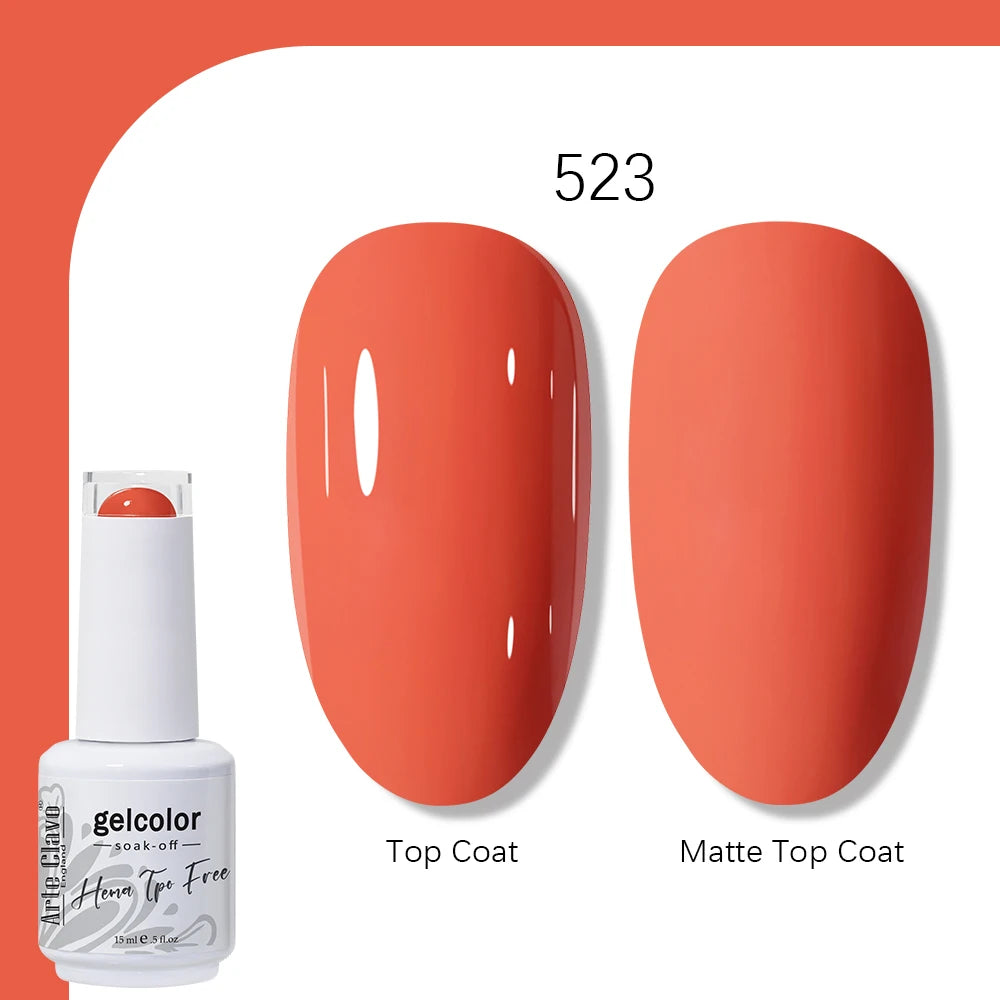 Arte Clavo Gel Nail Polish 400 Colors15ml Semi Permanent Gel Varnish Base Top Coat Nail Art Manicure Soak Off LED UV Salon Gel