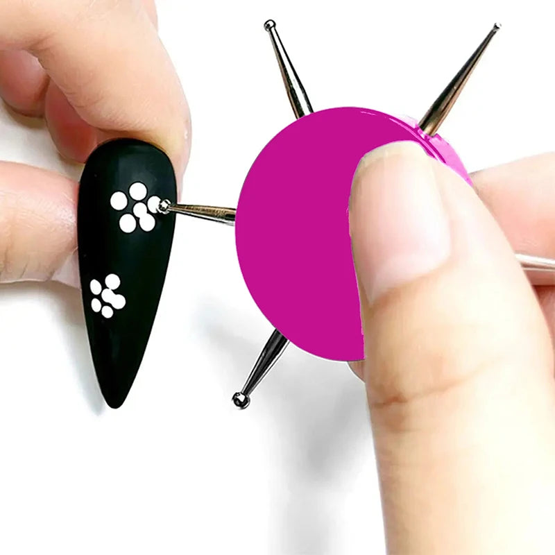 JCSYFAC 6-in-1 Circular Nail Dotting Tool – Acrylic Dot Painting Pen
