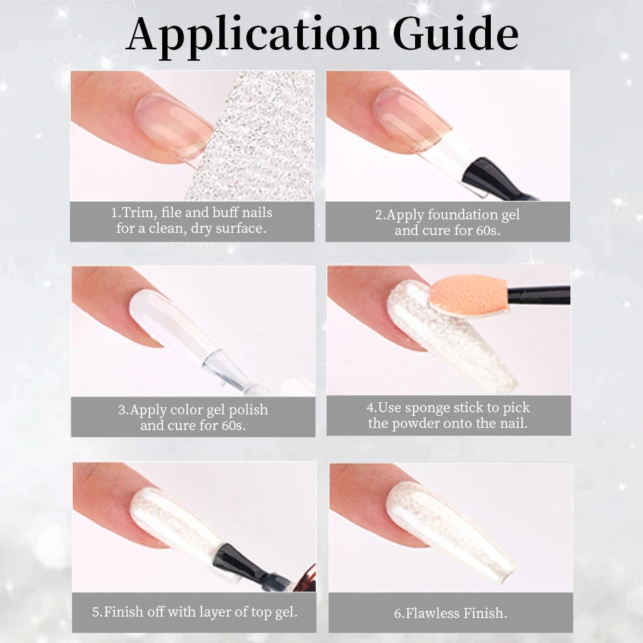 RS NAIL 1/2/5 Glitter Powder Moonlight White Sparkling Glitter Dust Chrome Shiny Powder for Nail Art Decoration