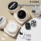 RS NAIL Painting Gel Nail Polish – Black & White Line & Flower Drawing Gel