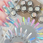 Aurora Pearl Mirror Effect Nail Powder – Rainbow AB Chrome Mermaid Pigment