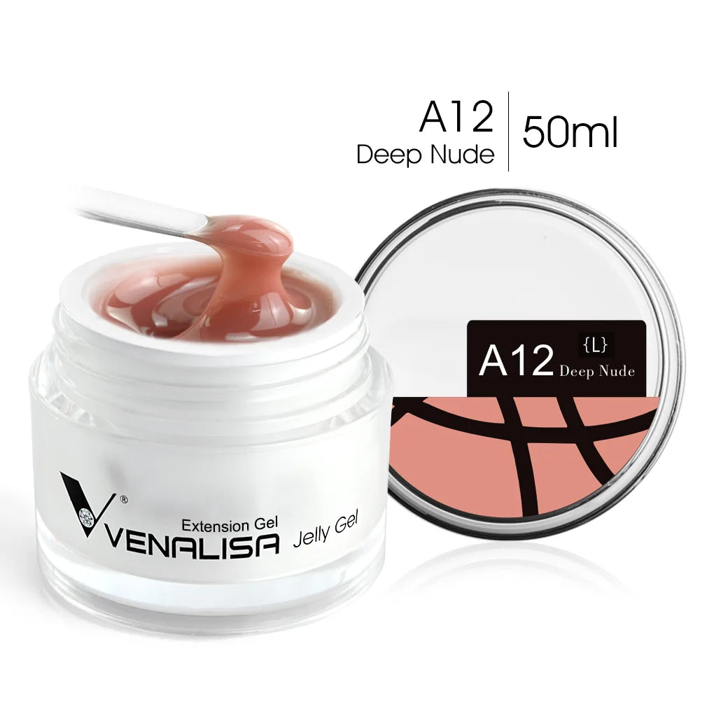 Venalisa 50ml TPO FREE Rose Pink Jelly Gel Extension Nail Salon Professiona Used Self Leveling Transparent Gel Nail Gel Polish