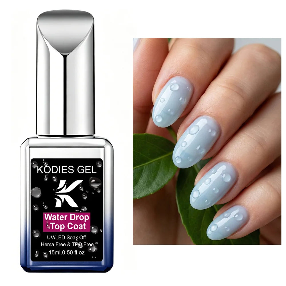 KODIES GEL Water Drop Top Coat – HEMA/TPO-Free No-Wipe 3D Effect Gel