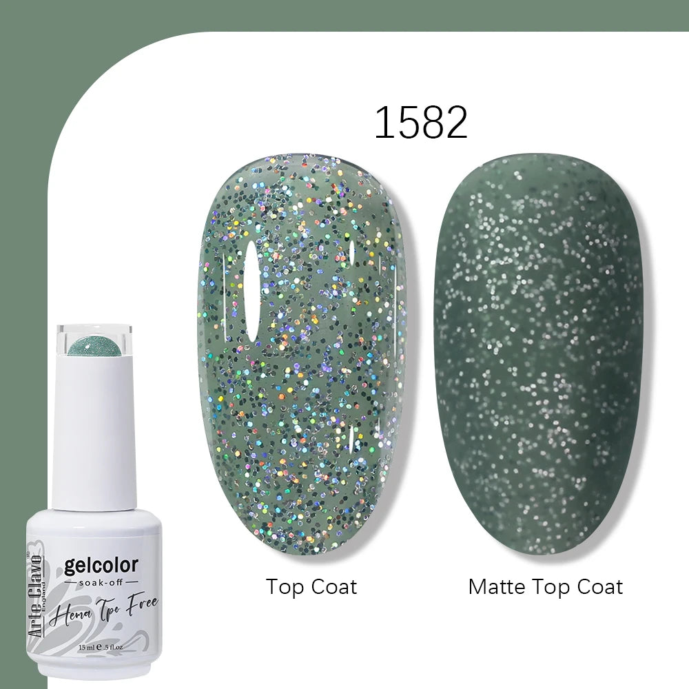 Arte Clavo Gel Nail Polish 400 Colors15ml Semi Permanent Gel Varnish Base Top Coat Nail Art Manicure Soak Off LED UV Salon Gel