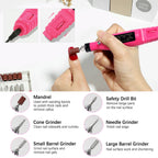 Portable Electric Nail Drill Set – USB Manicure & Pedicure Filing Machine with Bits