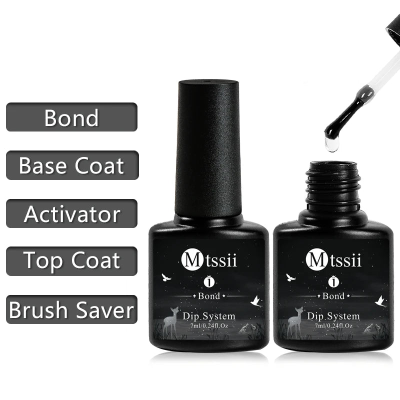 Mtssii 1/5pcs Dipping Nail Powder System Base Top Activator for Dip Nail Glittering Power Dust Without UV Lamp Needed